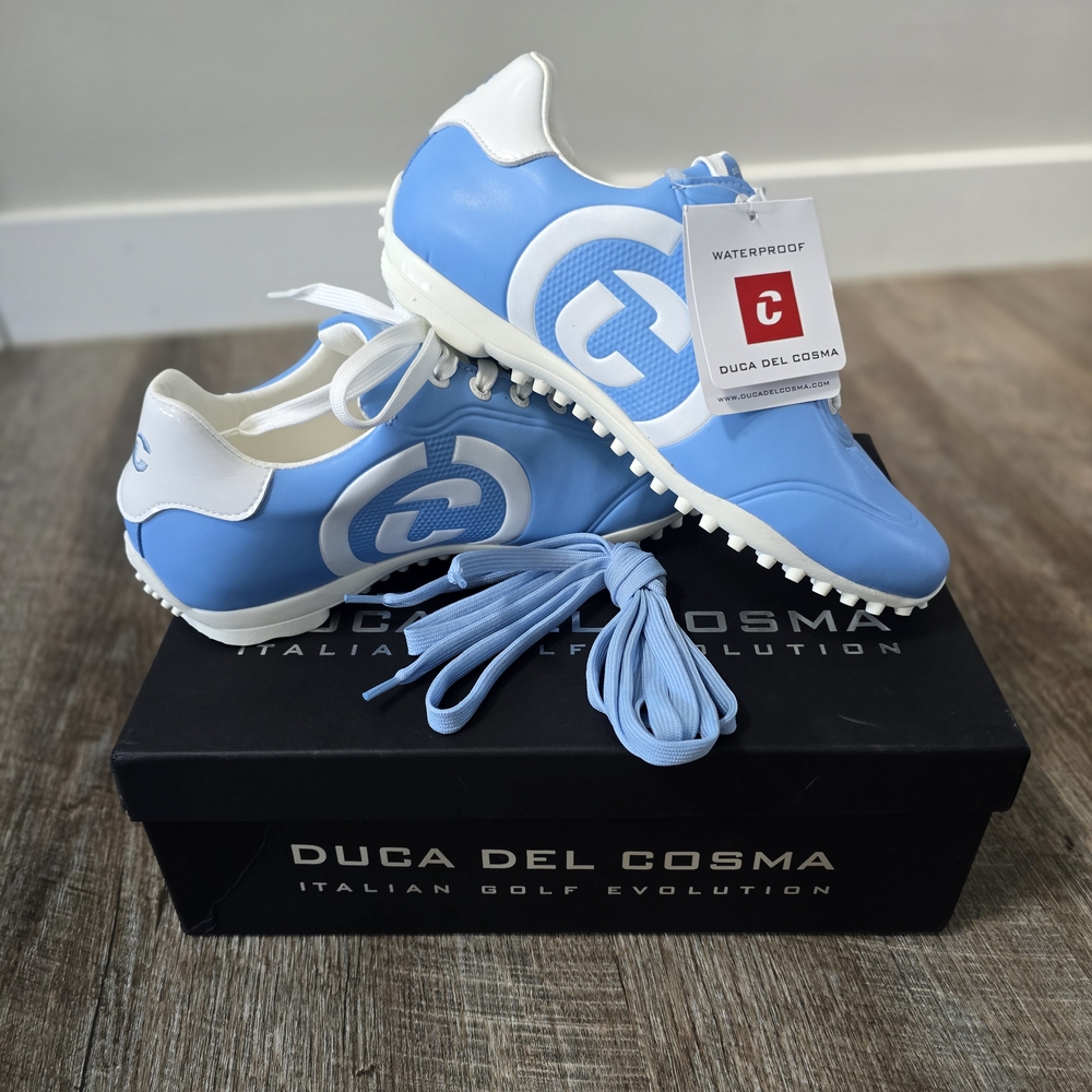 Duca del Cosma Blue and White Golf Shoes
